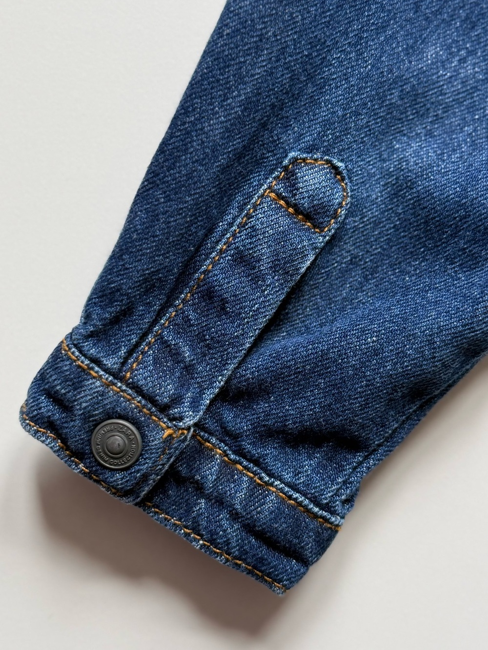 Zara Girls Blue Denim Snap-Up Long-Sleeve Jumpsuit - Size 18-24M - Picture 12 of 12